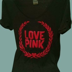 VS PINK grey t-shirt with sequins in small